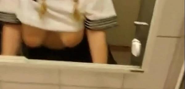  Schoolgirl gets creampied in bathroom